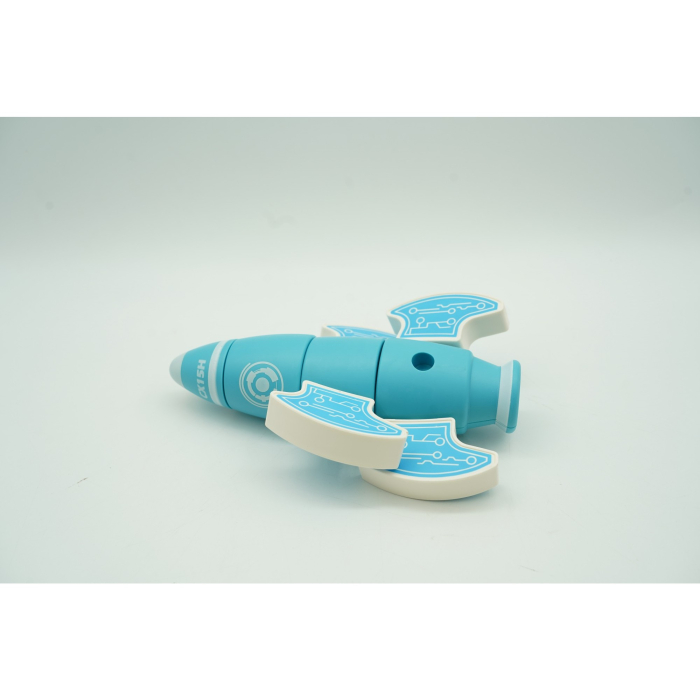 Set inteligent de blocuri magnetice pentru copii, 8 piese, cutie depozitare, racheta, albastru [6]
