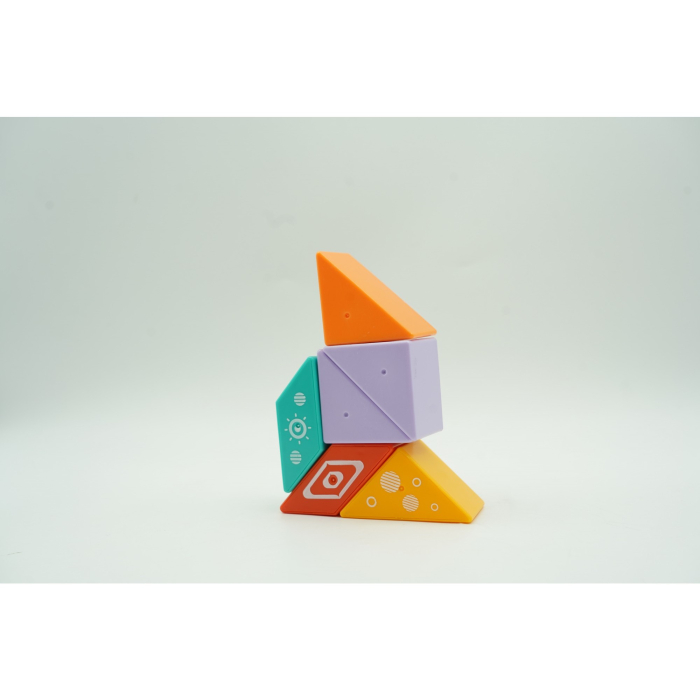 Set inteligent de constructie cu piese magnetice, 6 piese, pentru copii, +3 ani, multicolor [6]