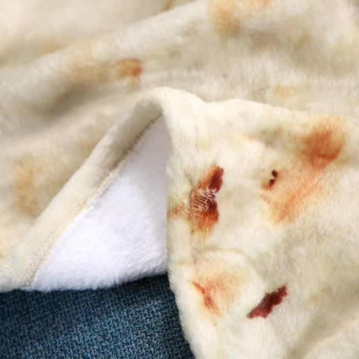 Set patura flanel si caciula, forma lipie, pentru nou-nascuti, material poliester, 85 cm, crem [5]