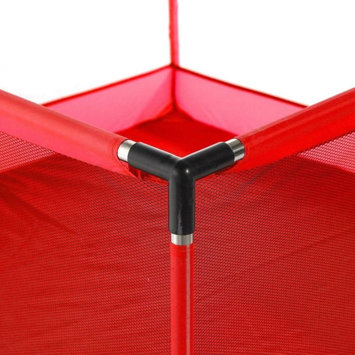 Tarc de Joaca pentru Copii DNT-106, Model Spatiu Fotbal, 126 x 126 x 65 cm, Structura de Protectie pentru Interior, ABS si Poliester rezistent, Rosu [5]