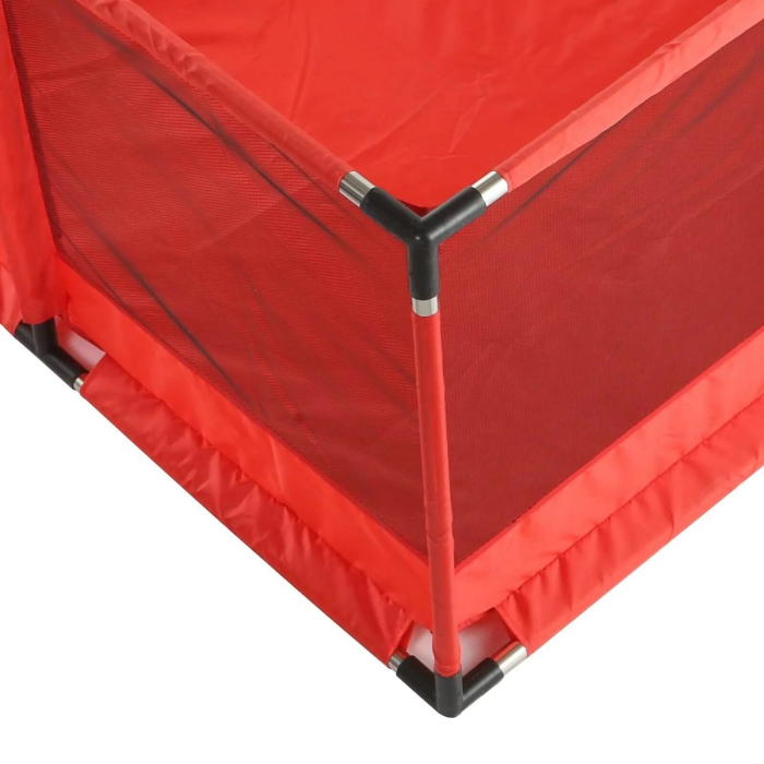 Tarc de Joaca pentru Copii DNT-106, Model Spatiu Fotbal, 126 x 126 x 65 cm, Structura de Protectie pentru Interior, ABS si Poliester rezistent, Rosu [3]