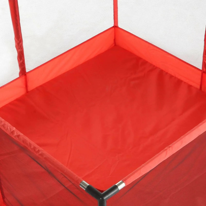 Tarc de Joaca pentru Copii DNT-106, Model Spatiu Fotbal, 126 x 126 x 65 cm, Structura de Protectie pentru Interior, ABS si Poliester rezistent, Rosu [7]