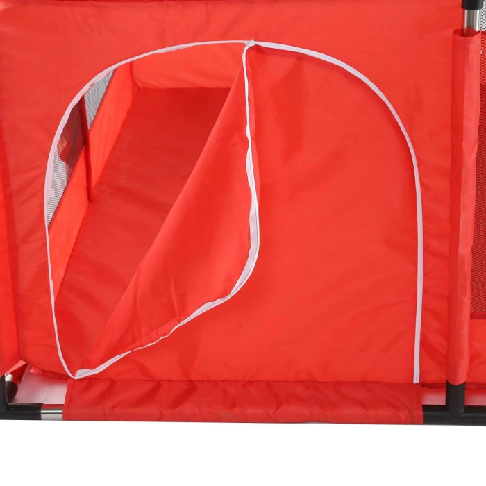 Tarc de Joaca pentru Copii DNT-106, Model Spatiu Fotbal, 126 x 126 x 65 cm, Structura de Protectie pentru Interior, ABS si Poliester rezistent, Rosu [6]