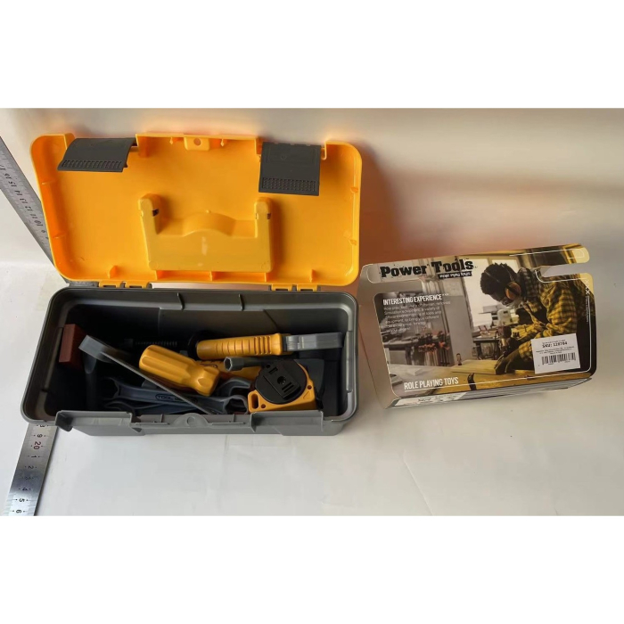 Trusa Scule si Unelte de Jucarie pentru Copii, 19 Piese Material Plastic, Interactiv, +3 Ani, 27.5x15.5x13 cm, Gri/Portocaliu [2]
