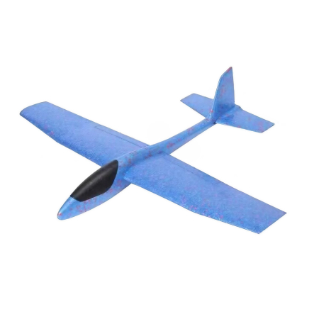 Jucării - Avion Planor, din Polistiren, Lungime 85 cm, Jucarie Recreativa, Cascadorii, Albastru