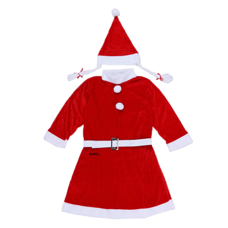 Cadouri și sărbători - Costum Craciunita ® Fata, 10-12 ani, 3 piese, Catifea