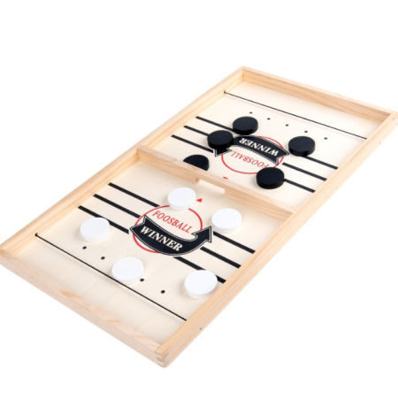Jucării - Joc Fooseball Interactiv, Tip Hockey pe Gheata, din Lemn, 10 Piese de Joc, +4 Ani, 54 x 29 cm, Multicolor