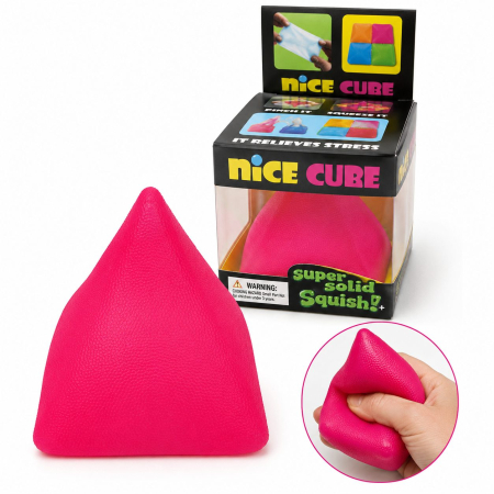 Jucării - Jucarie Squishy Dumpling in Forma de Piramida, Model cu Suprafata Netezita, Antistres Senzoriala Comprimabila cu Revenire, 7x6x6 cm, 130 g, Roz