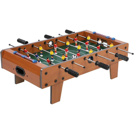 Jucării - Masa de fotbal cu teren si 18 jucatori, cu tablou pentru scor, din metal, lemn si ABS, 50 x 25 x 15.5 cm, pentru copii
