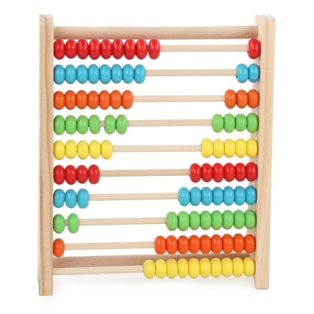 Jucării din lemn - Numaratoare, din Lemn, Vopsea Ecologica, 10 Siruri x 10 Margele, 4-6 Ani, 24.5 x 20.5 cm, Multicolor