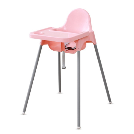 Bebeluși - Scaun de Masa, pentru Bebelusi si Copii 6-36 Luni, din Plastic/Metal, Centura in 2 Puncte, Tava Detasabila, 63 x 57 x 85 cm, Roz