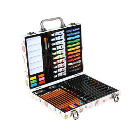Jucării - Set 53 Piese pentru Desen si Pictura, Tip Servieta, Model Unicorni, 30 x 24 x 5.4 cm, Multicolor