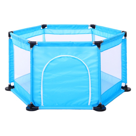 Țarcuri de joacă - Tarc de Joaca si Siguranta pentru Copii DNT-104, Dimensiuni 130 x 115 x 65 cm, Structura de Protectie pentru Interior, Albastru