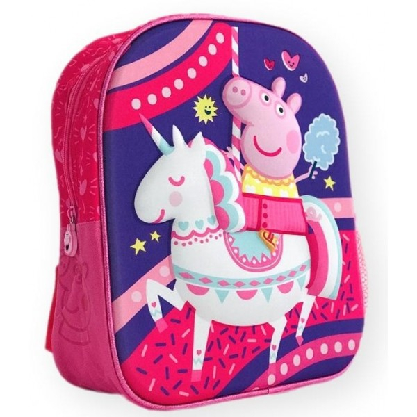 Ghiozdan 3D Peppa Pig Si Unicornul, 32 cm pentru gradinita sau cresa [3]