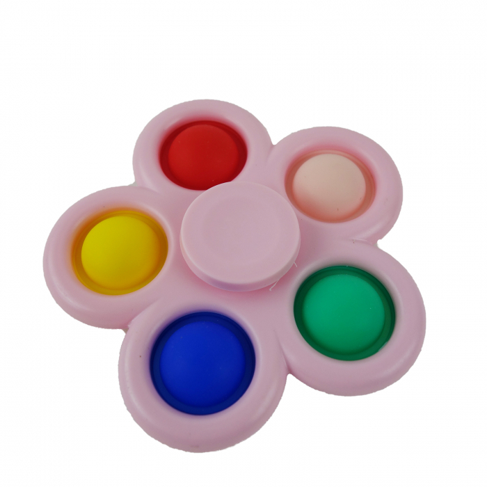 Jucarie spinner cu 5 buline, multicolor/roz [3]