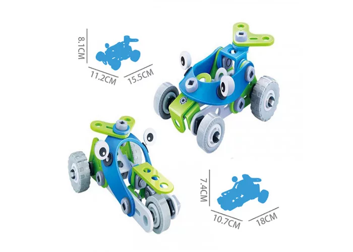 Set de constructie 2 in 1 Atv si tricicleta, 52 piese [3]