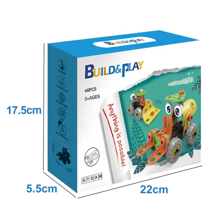Set de constructie 2 in 1 buldozer si stivuitor, 46 piese [4]
