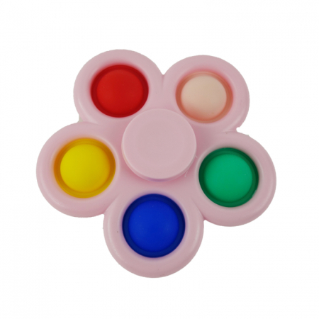 Lichidare stoc copii - Jucarie spinner cu 5 buline, multicolor/roz