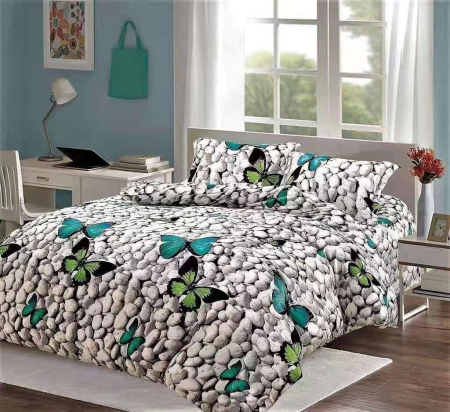 Lenjerii uni - lenjerie pat finet premium Pucioasa model pietre fluturi
