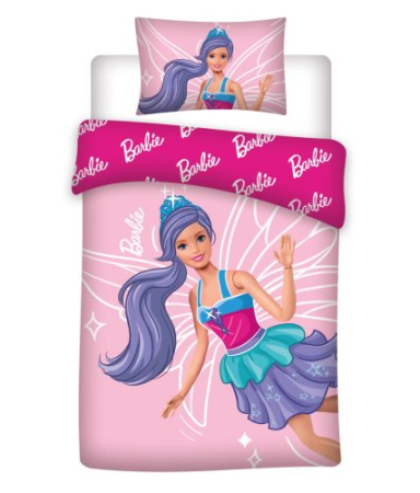 Lichidare stoc copii - Lenjerie de patut Barbie 100 x 135, 100% bumbac
