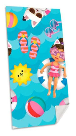 Lichidare stoc copii - Prosop de plaja Gabby Dollhouse, 140 x 70 cm 100% bumbac