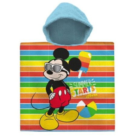 Lichidare stoc copii - Prosop de plaja tip poncho Mickey Mouse 60*120 cm