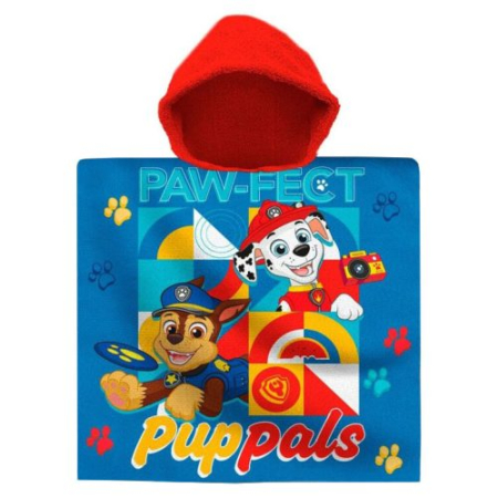 Lichidare stoc copii - Prosop de plaja tip poncho Patrula Catelusilor 60*120 cm