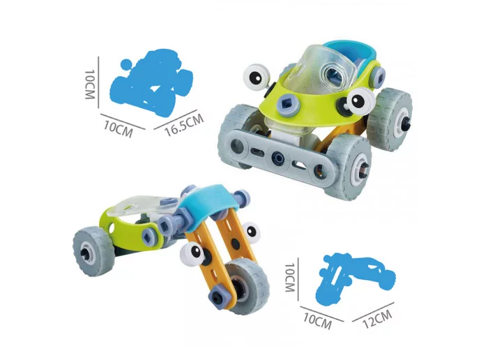 Set de constructie 2 in 1 Masina / tricicleta, 53 piese [6]