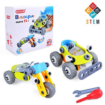Set de constructie 2 in 1 Masina / tricicleta, 53 piese [9]