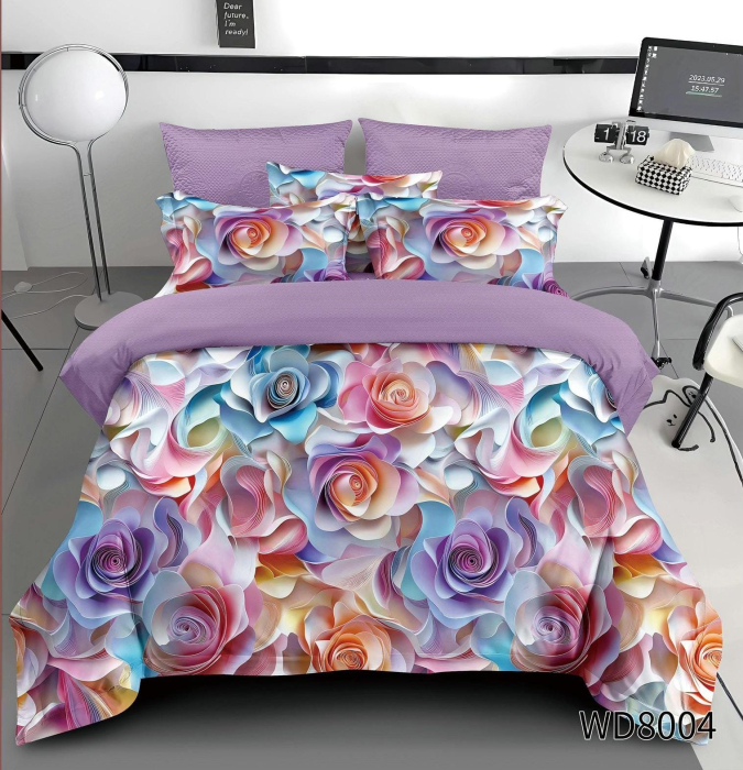 lenjerie pat finet 5d trandafiri multicolori wd8004 [1]