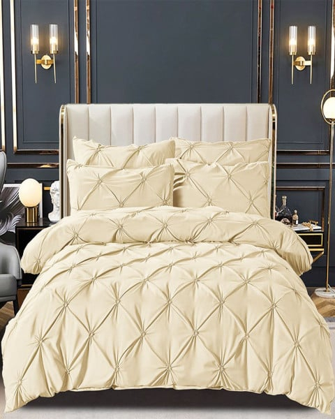 lenjerie pat satin crem model plisat premium [1]