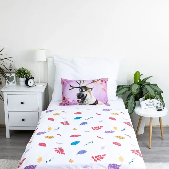 lenjerie copii frozen  set lenjerie bumbac anna elsa  lenjerie pat copii disney  lenjerie Olaf Elsa Anna  lenjerie copii roz frozen [3]