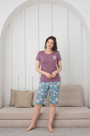 Pijamale - pijama-dama-baki-1008 pijama-dama-scurta-vara pijama-dama-florala pijama-dama-bumbac