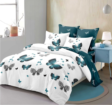 Lenjerii de pat - lenjerie-pat-primavara-bb6112 lenjerie-pat-fluturi-turcoaz lenjerie-pat-6-piese-elastic lenjerie-pat-modern-dormitor