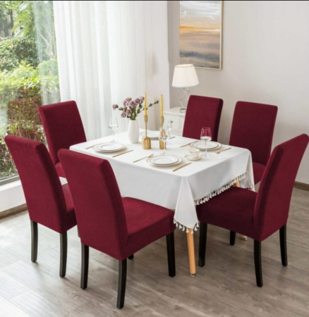 Huse Scaune - huse-scaune-rosii huse-scaune-dining-rosu huse-scaune-elastice-rosu huse-scaune-set-6-rosu  ALT TEXT  Huse elastice pentru scaune dining culoare roșu set 6 bucăți.