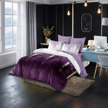 Lenjerii uni - lenjerie-pat-dublu-finet-cu-elastic-mov-6-piese-1  lenjerie-finet-mov-imperial-set-6-piese-2  cearceaf-cu-elastic-180x200-finet-mov-3