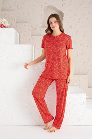 Pijamale - pijama-dama-lunga-rosie pijama-dama-floral pijama-dama-bumbac pijama-dama-set