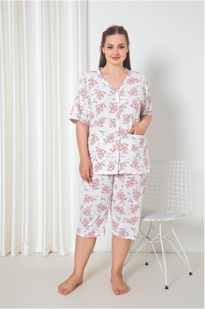 Pijamale - pijama-dama-marimi-mari pijama-dama-floral pijama-dama-bumbac pijama-dama-set-2-piese