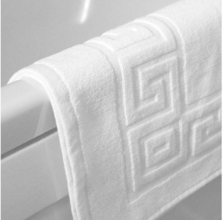 Covoraș de baie alb din bumbac, model amprentă, 50×70 cm [1]