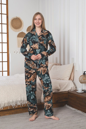 Pijamale - pijama-dama-lunga-floral pijama-dama-cu-nasturi pijama-dama-eleganta pijama-dama-lux