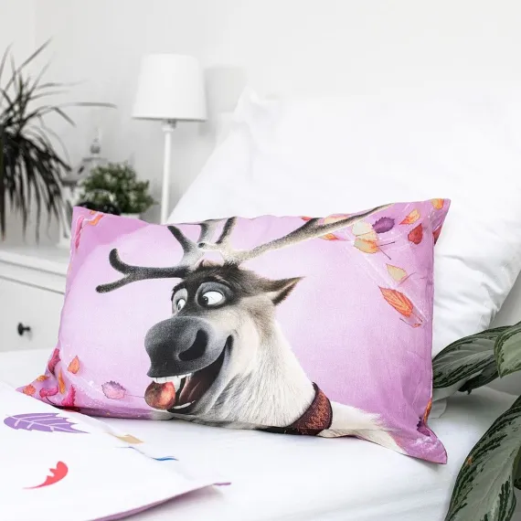 lenjerie copii frozen  set lenjerie bumbac anna elsa  lenjerie pat copii disney  lenjerie Olaf Elsa Anna  lenjerie copii roz frozen [2]