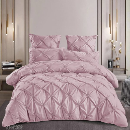 Lenjerii uni - Cearceaf cu elastic PINTUCK roz pudrat 180x200 cm