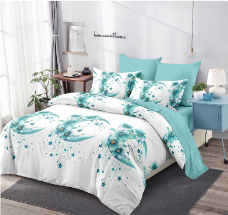 Lenjerii de pat - lenjerie-pat-primavara-bb6102 lenjerie-pat-floral-turcoaz lenjerie-pat-6-piese-elastic lenjerie-pat-dublu-modern