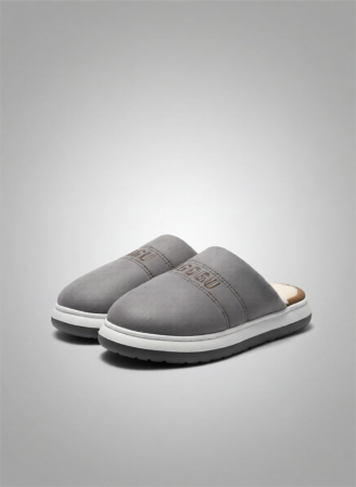 Papuci - Papuci de casă bărbați gri – Winter Comfort – interior pufos