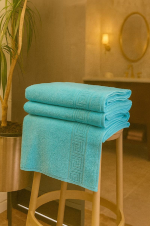 Prosoape - prosop-baie-70x140 prosop-bumbac-turcoaz prosop-baie-model-grecesc  ALT TEXT  Prosop mare de baie 70x140 cm din bumbac 100% culoare turcoaz cu model grecesc.