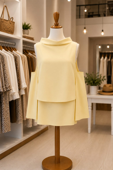 Bluza asimetrica cu gat inalt [2]
