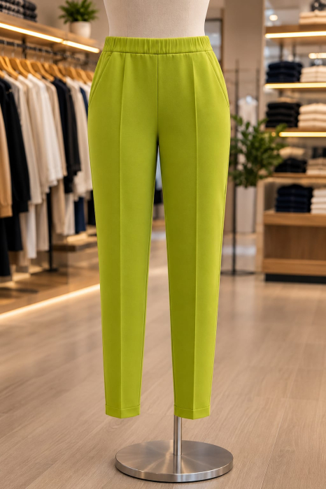 Pantaloni casual cu elastic in talie si buzunare [3]