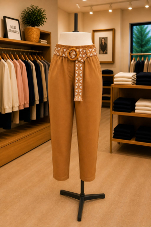 Produse - Pantaloni stil pană și curea inclusă