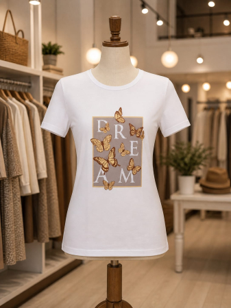 Produse - Tricou cu fluturi imprimat
