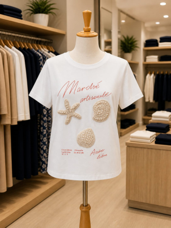 Tricouri - Tricou cu perlute aplicate
